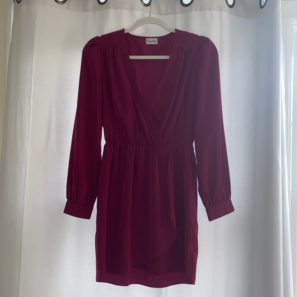 Bridgette Bailey wrap dress size small wine red